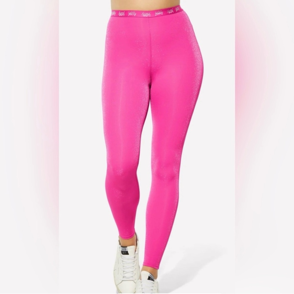 YITTY Pink Spotlight Shaping Ruched Leggings in Shimmer Bopstar Pink Large
